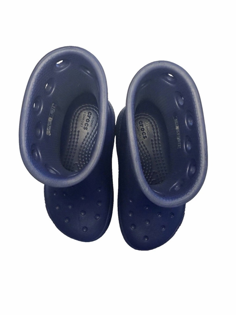 CROCS Kids Navy Blue Classic Rain Clogs - Picture 6 of 8